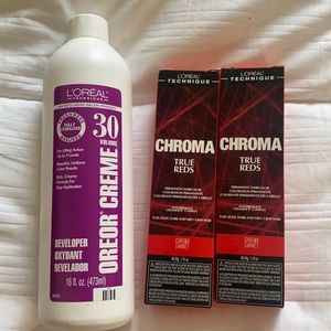 L’Oréal Chroma Red and developer